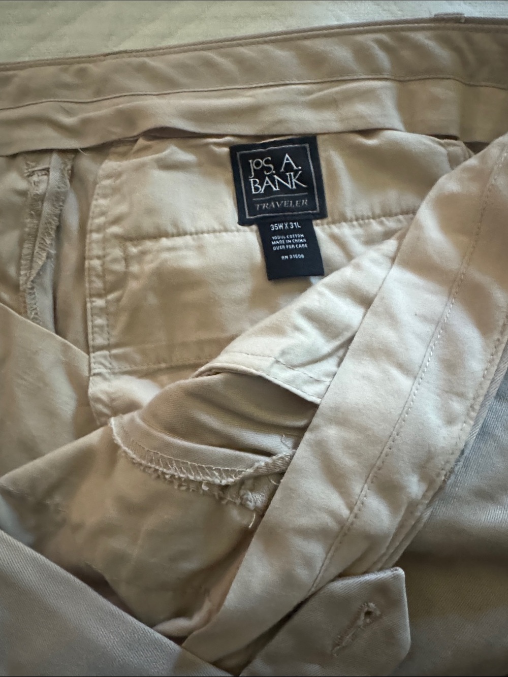 Jos. A. Bank Men's Khaki/Tan Chino Pants 35x31L